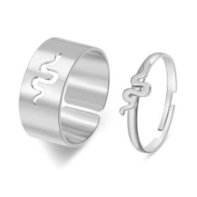Hot Selling Creative Personality Butterfly 2-Piece Set Ins Same Punk Style Couple Ring (Option: B)