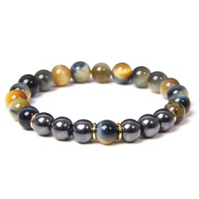 Black Gallstone Bracelet Tiger Eye Energy Fitness Men's Gift Jewelry (Option: 9 Style)