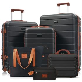 Travelpro Max 6-Piece Hardside Luggage Set with TSA Lock, 14/20/24/28 Inch Spinner Suitcase Set with Expandable Travel Duffel Bag & Waterproof Toiletr (Option: Black)