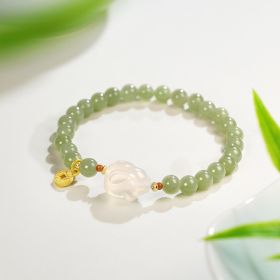 Hetian Jade Rabbit Bracelet For Women (Option: Jade Copper Coin Little Bunny)