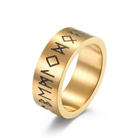 Titanium Steel Matte Brushed Ring Ring Men's And Women's Bracelets (Option: Gold-8)