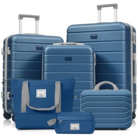 Travelpro Max 6-Piece Hardside Luggage Set with TSA Lock, 14/20/24/28 Inch Spinner Suitcase Set with Expandable Travel Duffel Bag & Waterproof Toiletr (Option: Blue)