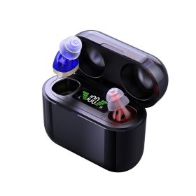 Cross-border Within The Ear Elderly Digital Hearing Aid Sound Amplifier Sound Collector Mobile Charging Warehouse (Option: Red Blue Black Warehouse-1pcs)