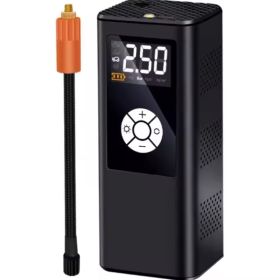 Wireless Car Inflatable High-power Portable Intelligent Digital Display Inflatable Treasure Multi-function Wireless Charging (Option: Black1)