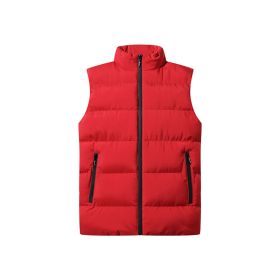 Plus Size Cotton Clothes Vest Coat Men's Thickened (Option: Red-M)