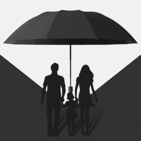 Double Umbrella, 12-rib Reinforced, Windproof And Waterproof, A Must-have Multi-functional Umbrella For Heavy Rain. (Option: Black)