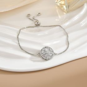 Simple Rotatable Flower Color-preserving Pure Copper Gold-plated Bracelet (Option: Rotating Bracelet 10)
