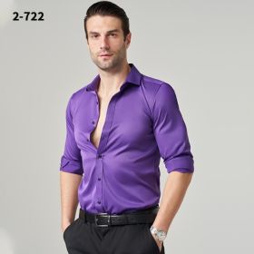 H-2-7 Workwear Shirt (Option: Deep purple L)