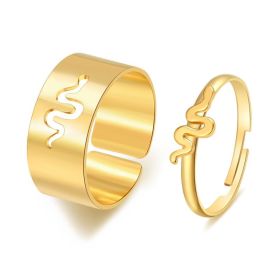 Hot Selling Creative Personality Butterfly 2-Piece Set Ins Same Punk Style Couple Ring (Option: K)