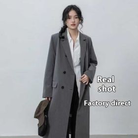 Coat Popular British Style Breasted Suit (Option: Gray Y22 Trench Coat-S)