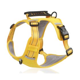 Dog Harness No Pull Breathable Reflective Pet Harness Vest (Option: Yellow-L)