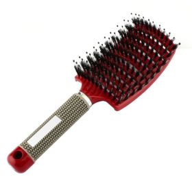 Hairbrush Anti Klit Brushy Haarborstel Women Detangler Hair Brush Bristle Nylon Scalp Massage  Teaser Hair Brush Comb (Option: Red-Brush-2pc)