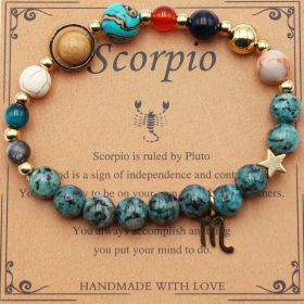 Eight Planets 12 Constellation Bracelet Natural Stone Hemp Stone (Option: Scorpio Hemp Stone)