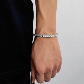 Tennis Chain Zircon Bracelet Fashion Brand Hip Hop (Option: Platinum Width 5mm-Bracelet 7 Inches)
