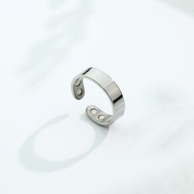 Anti Snoring Ring Stopper Sleeping Breath Aid Acupressure Treatment Stop Snore Health Care Magnetic Therapy Finger Ring Healthy Jewelry (Option: Steel Color Double Magnet Ring)