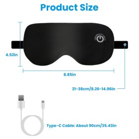 Cordless Heated Eye Mask Silk Sleep Eye Compress Mask For Dry Eyes Washable Type-C Electric Eye Heating Pad With 3 Temperature 20Mins Auto Off For Rel (Option: Black)