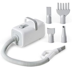 1550W High Velocity Pet Blow Dryer With Heater For Grooming, Speed Temperature Adjustable Dog Blower Grooming Dryer With 4 Nozzles (Option: white)