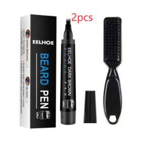Waterproof Sweat-proof Beard Pen Without Makeup Removal (Option: Brown 2pcs)