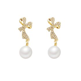 INS Butterfly Earrings With Rhinestones Fashion Temperament Jewelry (Option: Gold A)