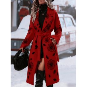 Fashionable Casual Long Coat (Option: S-Red)