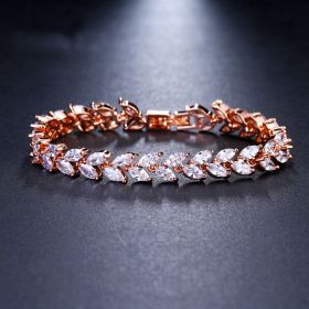 Fashion horse eye zircon bracelet (Option: Rose Gold)