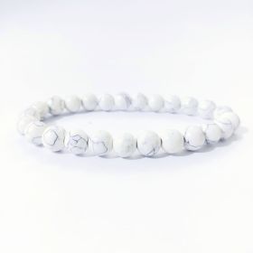 Tiger Eye Stone Bracelet Natural Stone Bracelet (Option: White Pine-8mm)