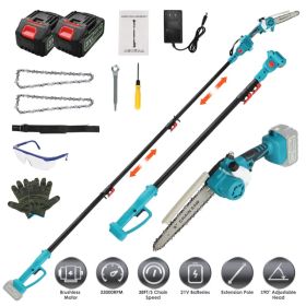 2-IN-1 Cordless Pole Saw And Mini Chainsaw With Extension Pole 21V Battery 8' Electric Brushless Pole Chainsaw With Auto Oiler Safety Switch 6.4LBS Li (Option: 1500mAH)