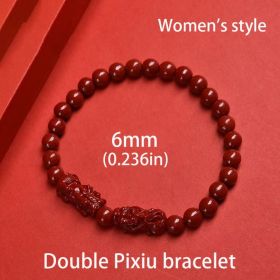 Cinnabar Double Pixiu Bracelet (Option: 6mm)