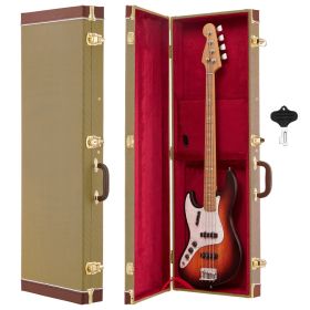 Electric Guitar Hard Case, 41.3 Inch, Rectangle Wooden Hard-Shell Protective Carrying Case, With Lock Latch, Padding, Accessory Compartment, Key, For (Option: Default)
