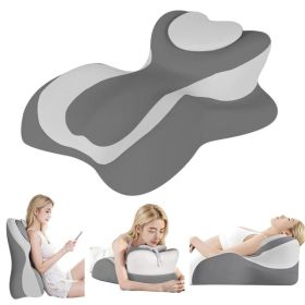 Ergonomic Heart-shaped Memory Foam Chest Support Pillow, Cute Backrest Cushion To Relieve Pressure,Self-pickup Only (Option: Dark Gray)