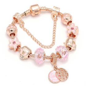 Fashion Love Geometric Rose Gold Bracelet Women's Jewelry (Option: Rose Gold-17cm)