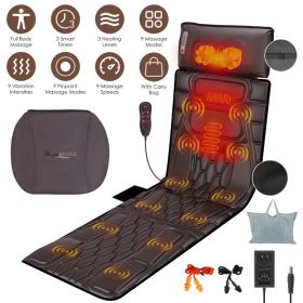 Flannel / PU Material Options - 1 Pc Full Body Massage Mat Multifunctional Massage Chair Pad With Heat Timer Shiatsu Neck Massager Carry Bag Earplugs (Option: PU)