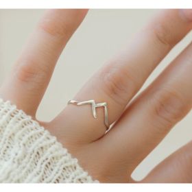 Mountain-shaped Copper Creative Custom Ladies Ring (Option: Silver-1PC)
