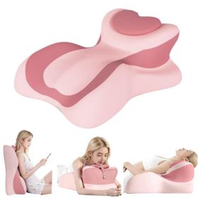 Ergonomic Heart-shaped Memory Foam Chest Support Pillow, Cute Backrest Cushion To Relieve Pressure,Self-pickup Only (Option: pink)