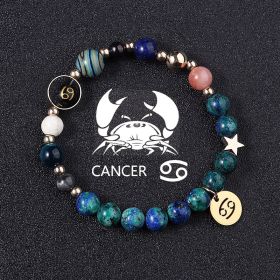 Twelve Constellations Bracelets Natural Stone Phoenix Lapis Lazuli Eight Planets (Option: Cancer)