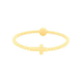 Simple Thin Cross Silicone Bracelet (Option: M Size No 5)