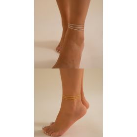 All-match Sparkling Slim Chain Metallic Anklet (Option: Suit)