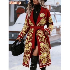 Fashionable Casual Long Coat (Option: L-Red4)