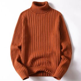 All-matching Men's Clothing Knitted Base Clothes (Option: Brown-M)