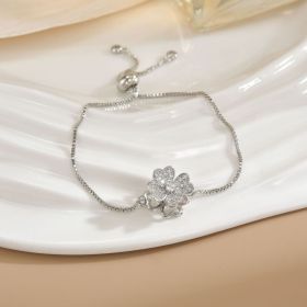 Simple Rotatable Flower Color-preserving Pure Copper Gold-plated Bracelet (Option: Rotating Bracelet 39)