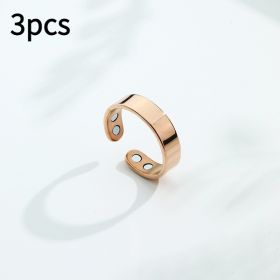 Anti Snoring Ring Stopper Sleeping Breath Aid Acupressure Treatment Stop Snore Health Care Magnetic Therapy Finger Ring Healthy Jewelry (Option: Rose 3PCS)