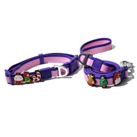 The New Dual-Color Embossed Pet Leash Set Is A Pet Product That Combines Appearance, Fun And Practicality. It Not Only Ensures A Great User Experience (Option: Pink-20mm)