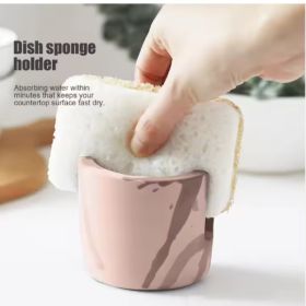 Diatom Mud Sponge Rack Kitchen & Bathroom Sink Caddy For Sponges Scrubbers (Option: brown)