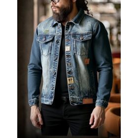 Form-fitting Denim Jacket For Men (Option: Y098XXL)