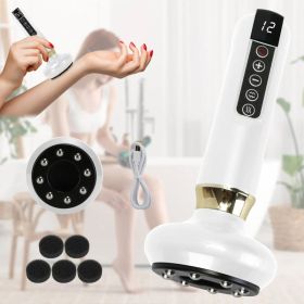 Anti Cellulite Massager Handheld Vacuum Suction Cupping Kit Beauty Tool With 12 Suction Mode 12 Heating 20Mins Auto-Off One-Key Pressure Release For A (Option: white)