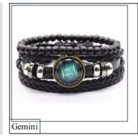 Vintage Braided Leather Cord Set Bracelet, Cowhide Hand Cord, Men's Leather Bracelet (Option: Gemini)