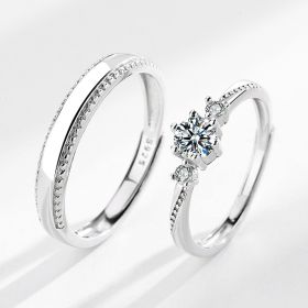 Love At First Sight Diamond-set Couple Rings (Option: Man)