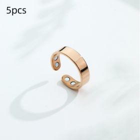 Anti Snoring Ring Stopper Sleeping Breath Aid Acupressure Treatment Stop Snore Health Care Magnetic Therapy Finger Ring Healthy Jewelry (Option: Rose 5pcs)