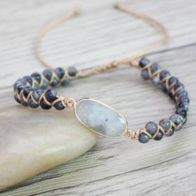 Handmade Creative Woven Bracelet Love Stone Winding Bracelet (Option: TR1697 Flash Stone)