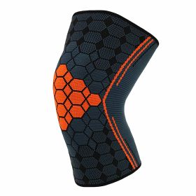 Double Strap Compression Knee Pads For Basketball Cycling (Option: Orange without straps-L)